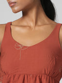 EMBROIDERED VISCOSE BLEND BABYDOLL TUNIC