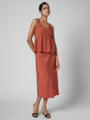 EMBROIDERED VISCOSE BLEND BABYDOLL TUNIC