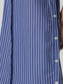 SIDE BUTTON DETAIL COTTON STRIPE SHIRT DRESS