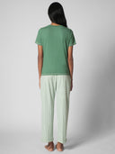 COTTON GHINGAM PULL ON AND CLASSIC KNIT TEE PJ SET