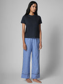 KNIT TEE AND EMBROIDERED PJ SET
