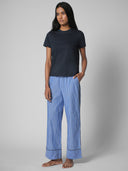 KNIT TEE AND EMBROIDERED PJ SET