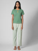 COTTON GHINGAM PULL ON AND CLASSIC KNIT TEE PJ SET
