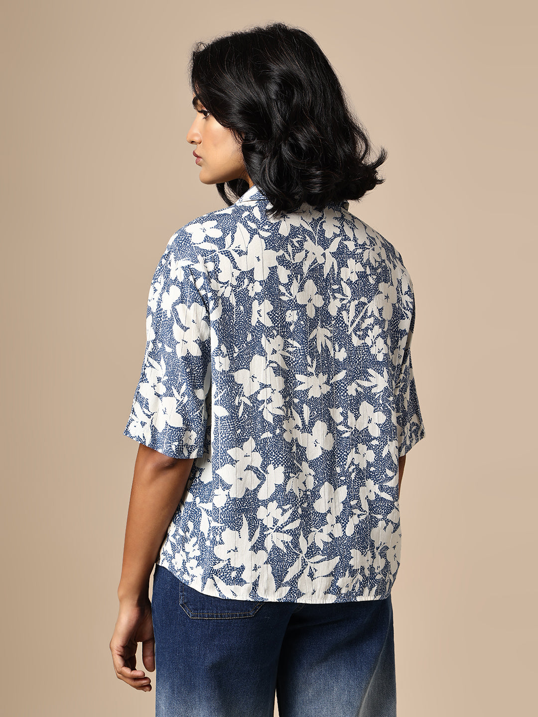 PRINTED LUREX CREPE SHIRT