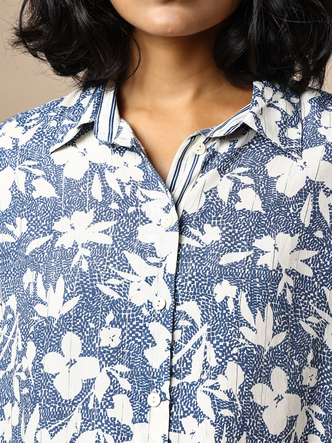 PRINTED LUREX CREPE SHIRT