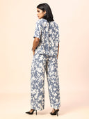 PRINTED LUREX VISCOSE CREPE TOP & WIDE LEG PANTS CO-ORD SET
