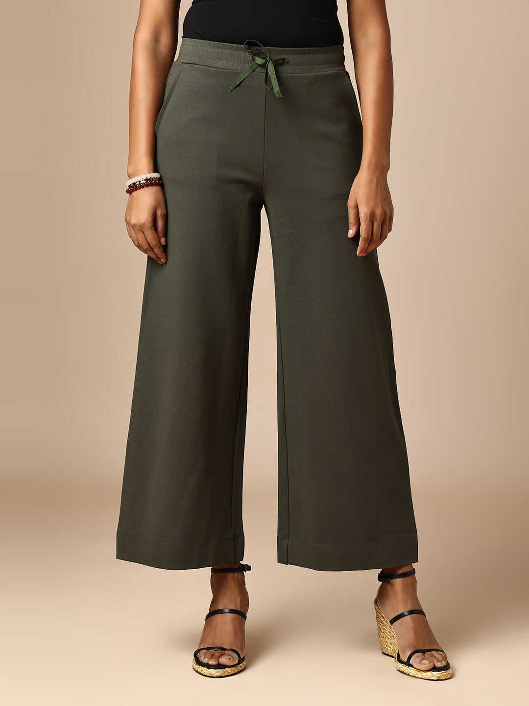 HEAVY KNIT WIDE LEG PULL ON LOUNGE PANTS