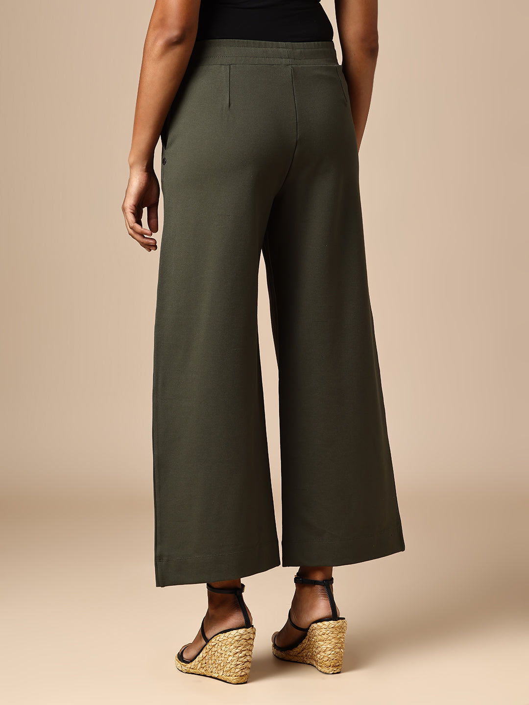 HEAVY KNIT WIDE LEG PULL ON LOUNGE PANTS