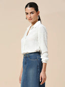 TEXTURED POLY CRUSH ESSENTIAL SHIRT