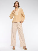 EMBROIDERED TUNIC & PLEATED PANTS CO-ORD SET
