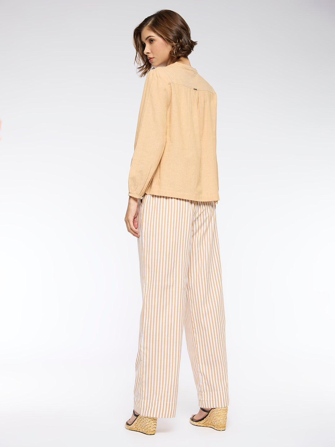 EMBROIDERED TUNIC & PLEATED PANTS CO-ORD SET