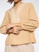 EMBROIDERED TUNIC & PLEATED PANTS CO-ORD SET