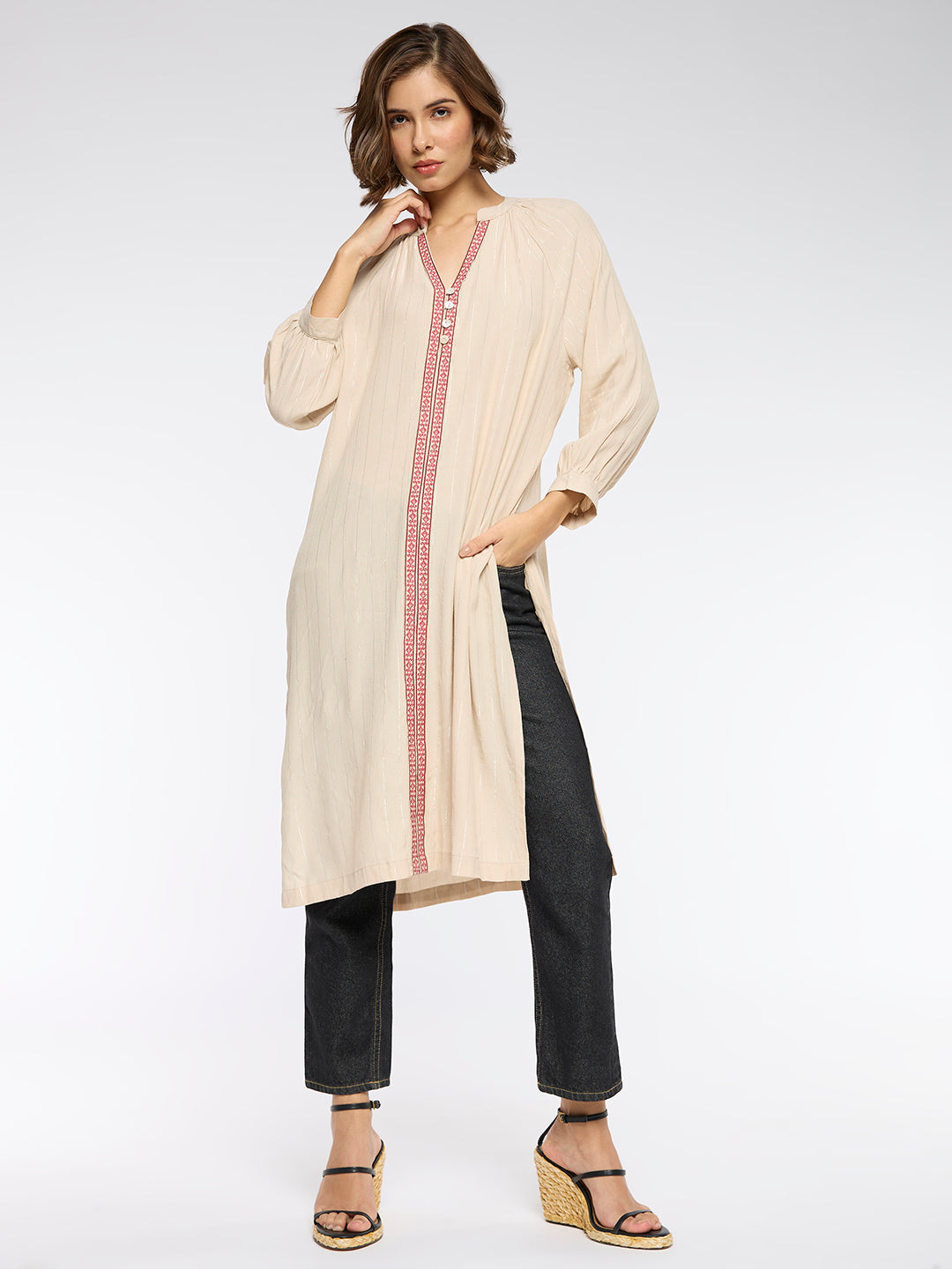 CREP LUREX LONGLINE TUNIC