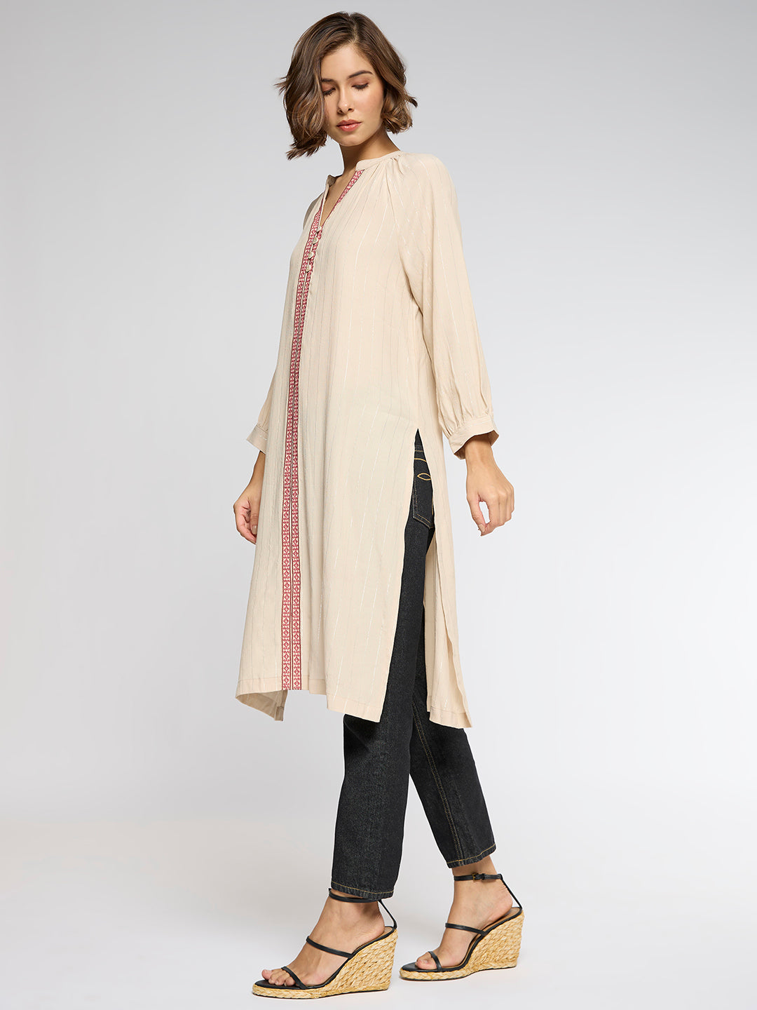 CREP LUREX LONGLINE TUNIC