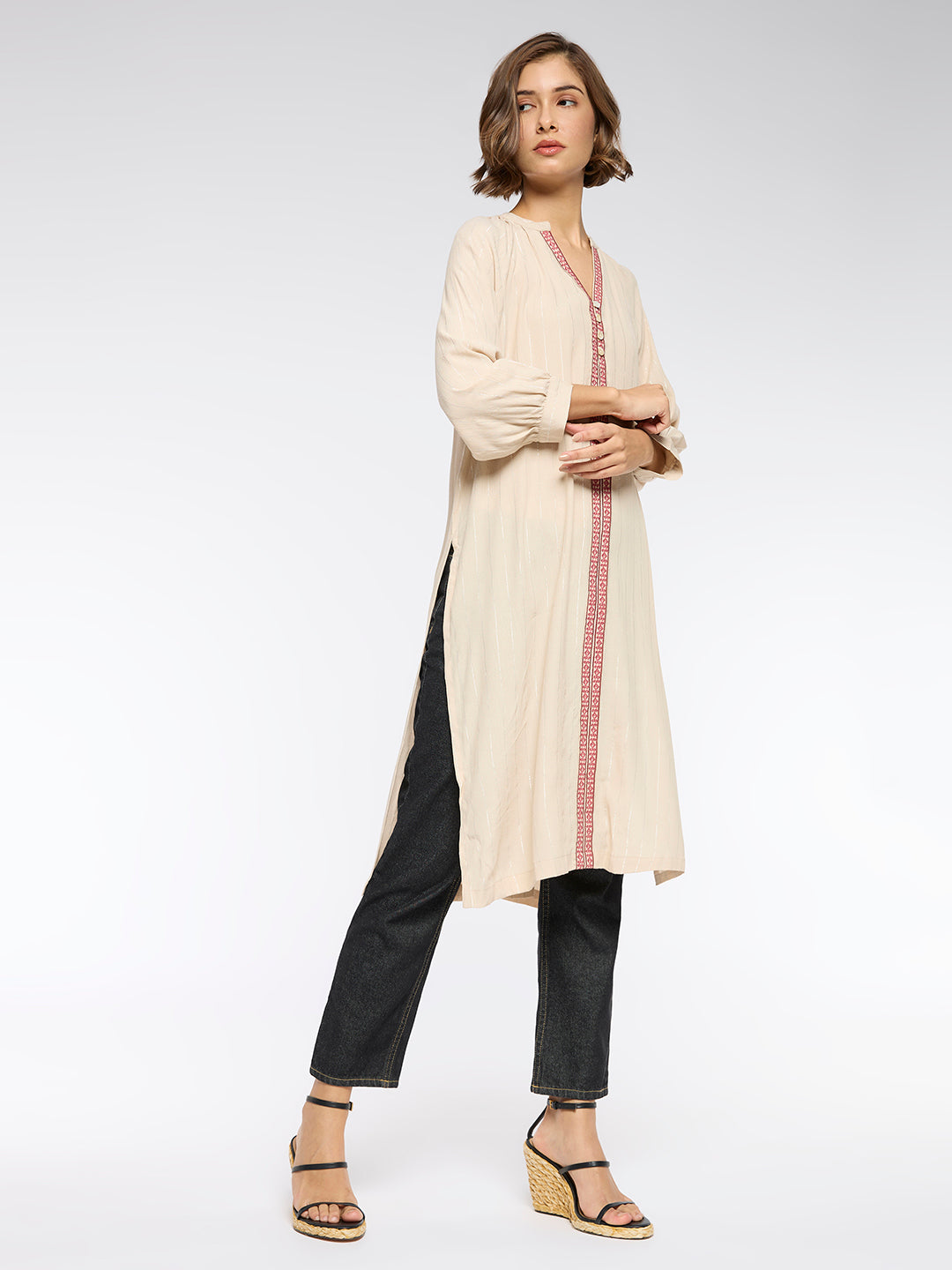 CREP LUREX LONGLINE TUNIC