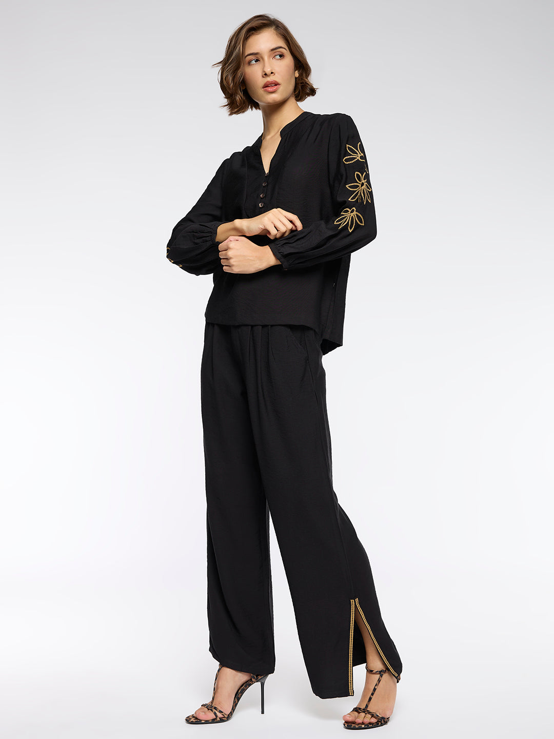 VISCOSE TWILL EMBROIDERED CO-ORD SET