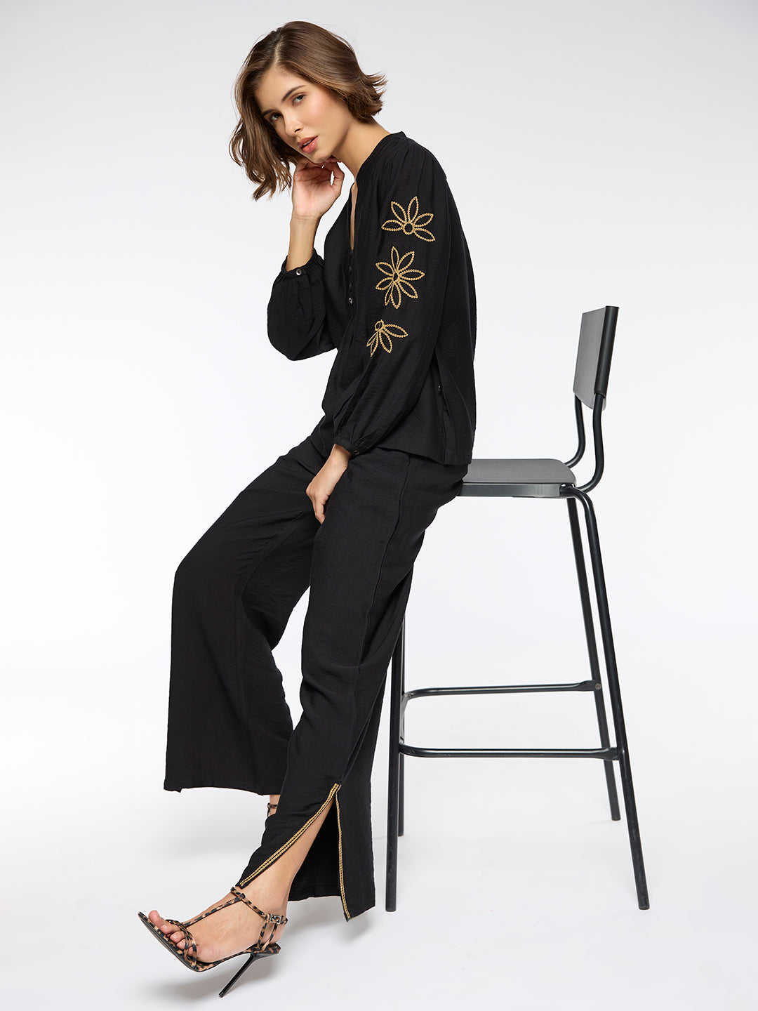 VISCOSE TWILL EMBROIDERED CO-ORD SET