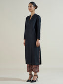 LONGLINE DENIM TOP WITH PAISLEY BOTTON CO-ORD SET