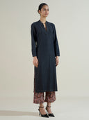 LONGLINE DENIM TOP WITH PAISLEY BOTTON CO-ORD SET