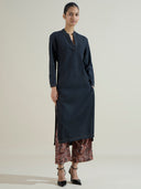 LONGLINE DENIM TOP WITH PAISLEY BOTTON CO-ORD SET