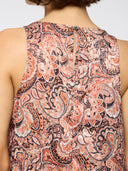 PAISLEY SATIN JACQUARD INCUT A-LINE DRESS