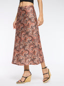 PAISLEY SATIN JACQUARD BIAS SKIRT