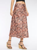 PAISLEY SATIN JACQUARD BIAS SKIRT