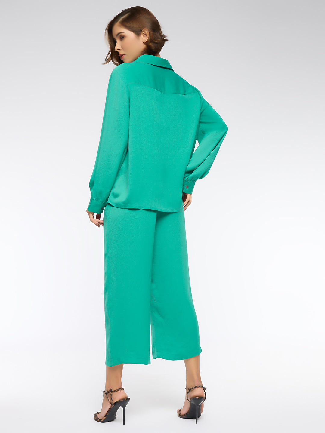 HAMMERED SATIN POP OVER TUNIC & PANTS CO-ORD SET