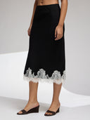 LACED TWILL SKIRT