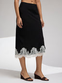 LACED TWILL SKIRT