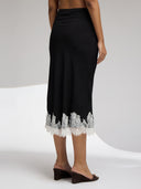 LACED TWILL SKIRT