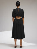 TWILL TIERED DRESS