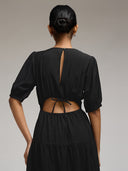TWILL TIERED DRESS