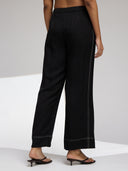 TWILL CONTRAST STITCHED RELAXED FIT TROUSERS