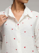 HEART EMBROIDERED ESSENTIAL SHIRT