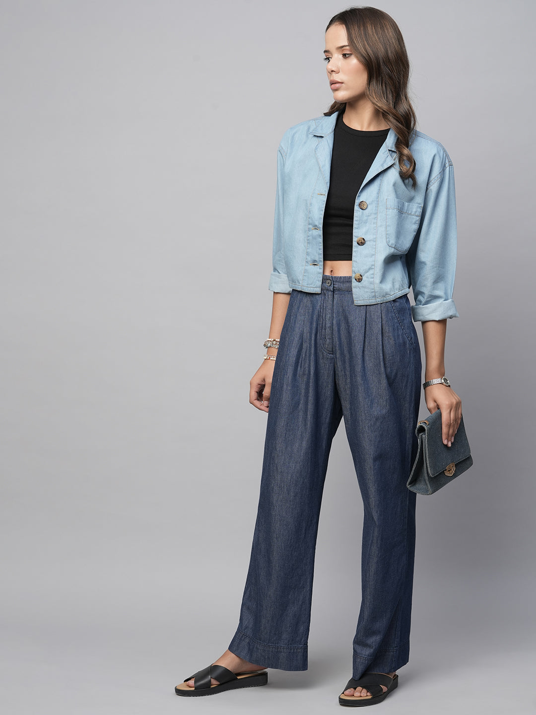 Madame High Rise Blue Denim Jeans | Buy SIZE 36 Denim Online for | Glamly