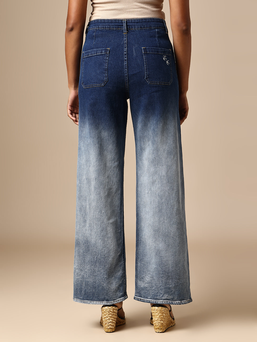 OMBRE WASH FLARED JEANS