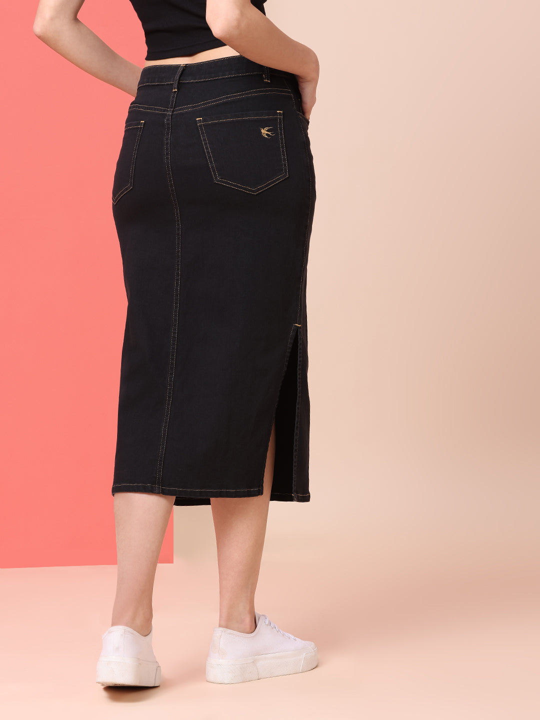 5 POCKET DENIM PENCIL SKIRT W/ SIDE SLITS