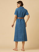 DENIM BELTED SHIRT DRESS