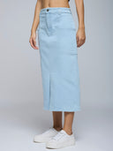 ICE WASH FRONT SLIT STRAIGHT SKIRT