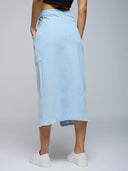 ICE WASH FRONT SLIT STRAIGHT SKIRT