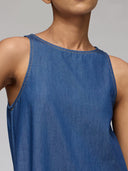 DENIM PLAIN A-LINE DRESS