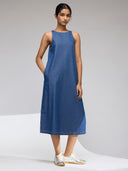 DENIM PLAIN A-LINE DRESS