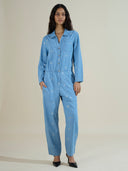EMROIDERED DENIM JUMP SUIT