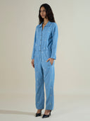 EMROIDERED DENIM JUMP SUIT