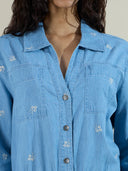 EMROIDERED DENIM JUMP SUIT