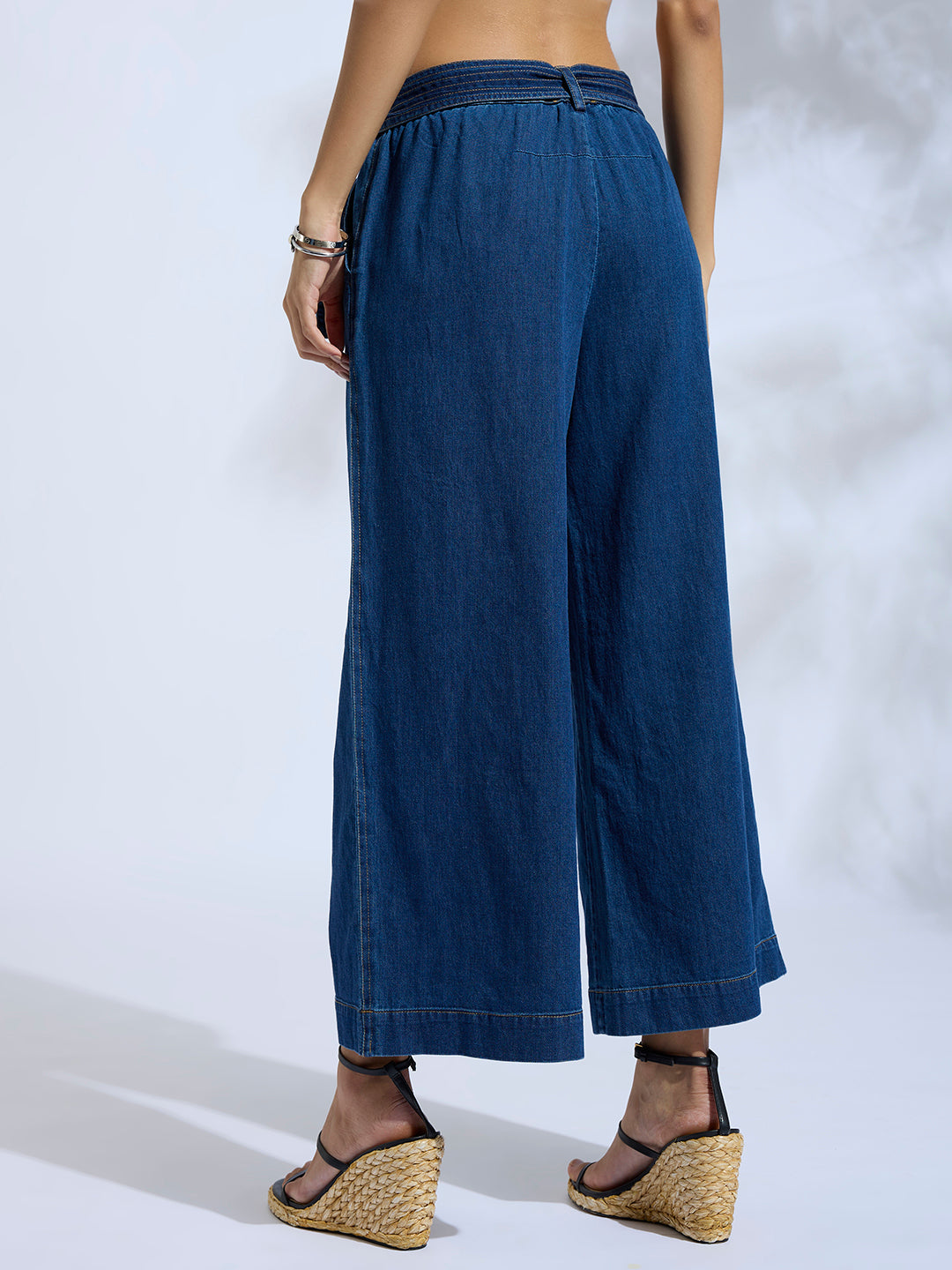 CROPPED WIDE LEG PULL ON JEANS