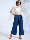CROPPED WIDE LEG PULL ON JEANS