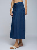 DARK BLUE A-LINE DENIM SKIRT