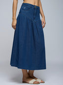 DARK BLUE A-LINE DENIM SKIRT